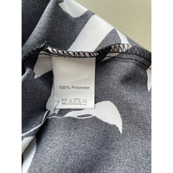 Laqeyko One Shoulder Floral Top Size Large Tie Shoulder Black White Fairygoth - Picture 5 of 7